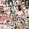 50 pegatinas de grafiti de gato navideño de dibujos animados, decoración de fiesta, guitarra, cuaderno, maleta, bricolaje, impermeables, venta al por mayor
