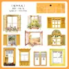 Pegatinas de Collage de Paisaje de Ventana PET Flor Vintage Decoración de Diario de Ventana Material Decorativo de Diario de Paisaje Pegatinas DIY