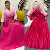 Traje Plisado Europeo y Americano para Mujer con Tirantes Cintura Ceñida Degradado Cardigan Plisado Superior Falda Plisada de Cintura Alta Conjunto de Dos Piezas