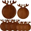Tabla de Cortar de Frutas Personalizada Bandeja Creativa de Alce Navideño Bandeja de Madera para Snacks Bandeja de Frutas Secas Plato de Decoración para el Té de la Tarde