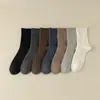 Calcetines de algodón de doble costura para hombre, calcetines nuevos de longitud media para otoño e invierno, calcetines de algodón para hombre, calcetines de algodón de negocios para hombre, venta al por mayor