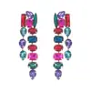 Brincos Brincos de vidro com diamantes estilo francês retrô Brincos de franja de alta qualidade de luxo leve para mulheres Atacado transfronteiriço
