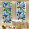 Xc9056 Láser Colorido Sueño Azul Flor Sala de Estar Hogar Decoración Ventana de Vidrio Adhesivo Electrostático Venta al por Mayor Comercio Exterior
