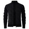 Suéter Cardigan Masculino para Outono e Inverno 2025 de Comércio Exterior Transfronteiriço com Gola Alta, Forrado com Lã e Espessado em Tricô de Chenille Jaqueta Roupas Masculinas