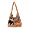 Bolsa de Felpa para Mujer 2025 Invierno Nuevo Estilo Linda Bolsa de Hombro de Dibujos Animados Estilo Dulce Bolsa Tote Gran Capacidad Bolsa de Viaje