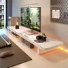 Estante de escritorio para libros, elevador de monitor de computadora, estante extendido de doble capa para debajo de la pantalla del escritorio