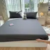 Capa de cama de peça única, espessa, classe A, cor sólida, algodão lavado 60 fios, qualidade para maternidade, capa de cama imitação de algodão puro para o verão