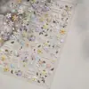 Adesivos de Nail Art Tomoni Relief Romântico Cura Primavera Nova Erva Flor Selvagem Joia Adesivos de Unha Feitos à Mão