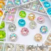 Diamantes para Manicura de Corte Rosa Octogonal, Brillantes Multifacéticos Rose Millennium K9 Vidrio de Alta Calidad Base Puntiaguda Joyería Especial para Manicura