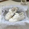Zapatos de Lona Baikuang Milk fufu para Mujer Estilo Coreano Chic Casual Estilo Hong Kong Zapatos Blancos Ins Tendencia Combinan con Todo Estudiante Nueva Llegada