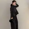 Conjunto de Outono para Meninas Nova Moda com Colete Floral e Calça Wide Leg 2026 Novo Estilo Coreano para Crianças Maiores