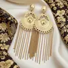 Joias Europeias e Americanas, Estilo Vintage Exagerado, Textura Barroca, Metal Pesado, Estilo Étnico, Brincos de Franja, Brincos Femininos