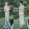 Primavera 2026 Nuevo Estilo Encaje Compuesto Ajuste Delgado Qipao Longitud Media Fresco y Elegante Vestido de Banquete