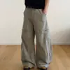 Pantalones de trabajo casuales con diseño de cremallera retro americano para hombres y mujeres, nuevo estilo de otoño, holgados, casuales, versátiles, de pierna ancha, modernos