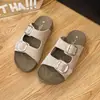 Sandalias de Suela Gruesa con Doble Hebilla Estilo Coreano Retro Casual Moda Simple 2026 Nuevo Estilo con Chanclas de Una Tira Zapatos