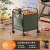 Cesta de almacenamiento para tapete de yoga, estante de almacenamiento para equipo de fitness con ruedas, para uso doméstico, almacenamiento de baloncesto y bádminton, estantería para espacios estrechos