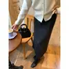 Falda blanca de punto de lana ICELOLLY línea A para mujer, perfecta para otoño e invierno, de estilo único, elegante y estilizada