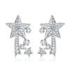 Anel de Abertura Cometa Interestelar Galáctico Design de Nicho Brincos Estilo Ins Brilhantes Totalmente Diamantados Brincos de Luxo Elegantes para Mulheres