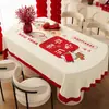 Mantel de Año Nuevo, impermeable y a prueba de aceite, fácil de limpiar, mantel festivo rojo del Año del Caballo, mejora el ambiente, mantel resistente al calor, cubierta para mesa de café