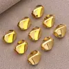 Cuentas sueltas de cobre chapado en oro de 18 quilates, separadores en forma de OVNI, cuentas redondas roscadas para pulsera y collar DIY hechos a mano, accesorios de joyería