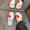 Pantuflas de Felpa para Exterior de Hello Kitty de Dibujos Animados 2025 Otoño e Invierno Nuevo Hogar Interior Cómodas Antideslizantes Pantuflas de Dedo