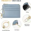 Amazon Porta Tarjetas Ultra Delgado con Llavero, Cremallera Multifuncional, Porta Tarjetas de una Pieza, Cartera Portátil para Mujer con Múltiples Ranuras para Tarjetas