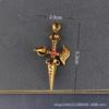 Latón antiguo vintage instrumento tántrico Xizang maza de diamante grande maza del tesoro maza mágica adornos joyería amuleto