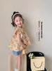 Camisa Tongsen Tongma para Niñas, Blusa Floral de Verano, Estilo Coreano Casual Ropa Infantil, Nuevo Modelo 2026, Top Infantil con Mangas Volantes