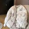 Chaqueta de Algodón Bordada Floral China 2025 Nuevo Otoño e Invierno Retro Holgada Acortadora de Edad Chaqueta Corta Acolchada de Algodón Otros