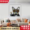 Pintura Decorativa Moderna Minimalista para Restaurante Sala de Comedor Mesa de Comedor Pintura Colgante Dormitorio Individual Pared de Entrada Mural Copa de Vino Perro 2200