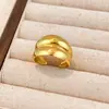 Anillos Transfronterizos Europeos y Americanos de Acero de Titanio Colorido, Anillos Abiertos de Acero Inoxidable de Lujo Ligero de Gama Alta, Joyería de Oro de 18 Quilates que No se Desvanece