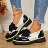 Zapatos Nuevos de Primavera Transfronterizos con Lazo Bloque de Color Bajos 2026 Talla Grande Mocasines de Plataforma para Mujer en Stock