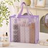 Bolsa de Cosméticos con Malla Afelpada en Forma de Corazón, Bolsa de Almacenamiento Portátil Visible, Bolsa Morado Taro, Bolsa de Gran Capacidad, Bolsa de Cosméticos Nueva