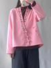 Otoño e Invierno Nuevo Top Cardigan Chaqueta de Terciopelo Doble Cara Estilo Étnico Retro Bordado para Mujer Cuello en V Hebilla Holgado y Versátil