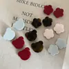 Pinza para el pelo de oso y flor de acetato repujado estilo coreano, pinza lateral de pico de pato de color sólido dulce, pinza para flequillo con patrón de carey