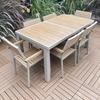 Mesa y Sillas de Comedor para Balcón Exterior Nórdico, Patio de Villa, Solárium, Jardín de Hotel, Muebles de Ocio al Aire Libre, Silla de Ratán de Cuerda
