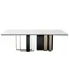 Mesa de Comedor y Sillas de Pizarra Brillante, Lujo Ligero, Gama Alta, Moderna y Sencilla, Adecuada para Hogares Pequeños, Mesa de Comedor Rectangular de Pizarra Estilo Italiano