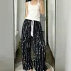 Pantalones casuales grises hechos a medida para mujer, pantalones de pierna ancha rectos holgados con caída para verano, pantalones para caminar, pantalones largos deportivos