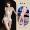 Ropa Interior Sexy Spring Mountain Dream con Bordado de Encaje, Diseño Hueco sin Espalda, Atractivo Estilo sin Cierre en la Entrepierna, Realce para Pecho Pequeño, Provocativo y Sedoso