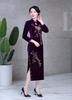 Shenzhen Banquete de Boda Cheongsam de Terciopelo Dorado Feliz Suegra Vestido de Suegra Vestido de Marca Talla Grande Mujeres Estilo Caliente Dinastía Han