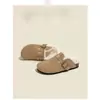 [em estoque] Sapatos casuais Sanxi com forro de fleece para outono e inverno, sola grossa e quente, curinga Boken, sapatos Mao Mao Boken para mulheres