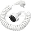 Cable Espiral de 0.8m a 2m con Contactos de Protección Enchufe de Devanado y Acoplador con Contactos de Protección