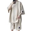 Traje de moda de verano para hombre, marca de moda para niños, conjunto atractivo con pantalones cortos deportivos casuales de verano de manga corta, conjunto de dos piezas