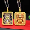 Colgante de Caja Gawu Wuye Thangka de Dragón Dorado Pintado a Mano Doble Cara Atracción Turística Cultural y Creativo Colgante de Buda