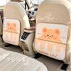 Almohadilla anti-patadas para coche de dibujos animados, oso lindo, cuero para respaldo de asiento de coche, almohadilla protectora anti-suciedad y desgaste, bolsa de almacenamiento creativa