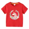Ropa infantil transfronteriza 2023, camiseta de manga corta de verano para niños, camiseta básica de dibujos animados para niños y niñas, camiseta de media manga para bebé, marea superior