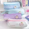 Estuche para lápices de color macaron muy atractivo y lindo, resistente al agua y a la suciedad, bolsa de papelería para estudiantes, caja de lápices de gran capacidad estilo ins