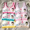 Roupa íntima para meninas estudantes, crianças do ensino fundamental, estilo cartoon, camisola pequena confortável, período de desenvolvimento da puberdade, design de desenho animado, sutiã sem aro