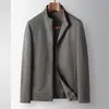 Chaqueta para Hombre 26 Otoño/Invierno Cuello Alto Versión con Cremallera Juventud Lujo Silencioso Estilo Old Money Casual Abrigo de Lana Tejido de Gama Alta