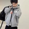 Moletom com Capuz e Zíper para Meninos Jaqueta 2026 Primavera e Outono Nova Jaqueta Cardigan Infantil para Crianças Maiores Roupa de Outono Top